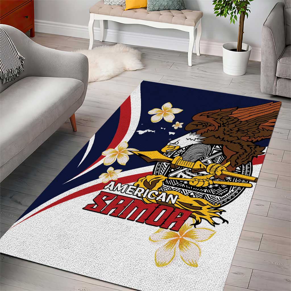 Personalized American Samoa Area Rug Amerika Samoa Bald Eagle