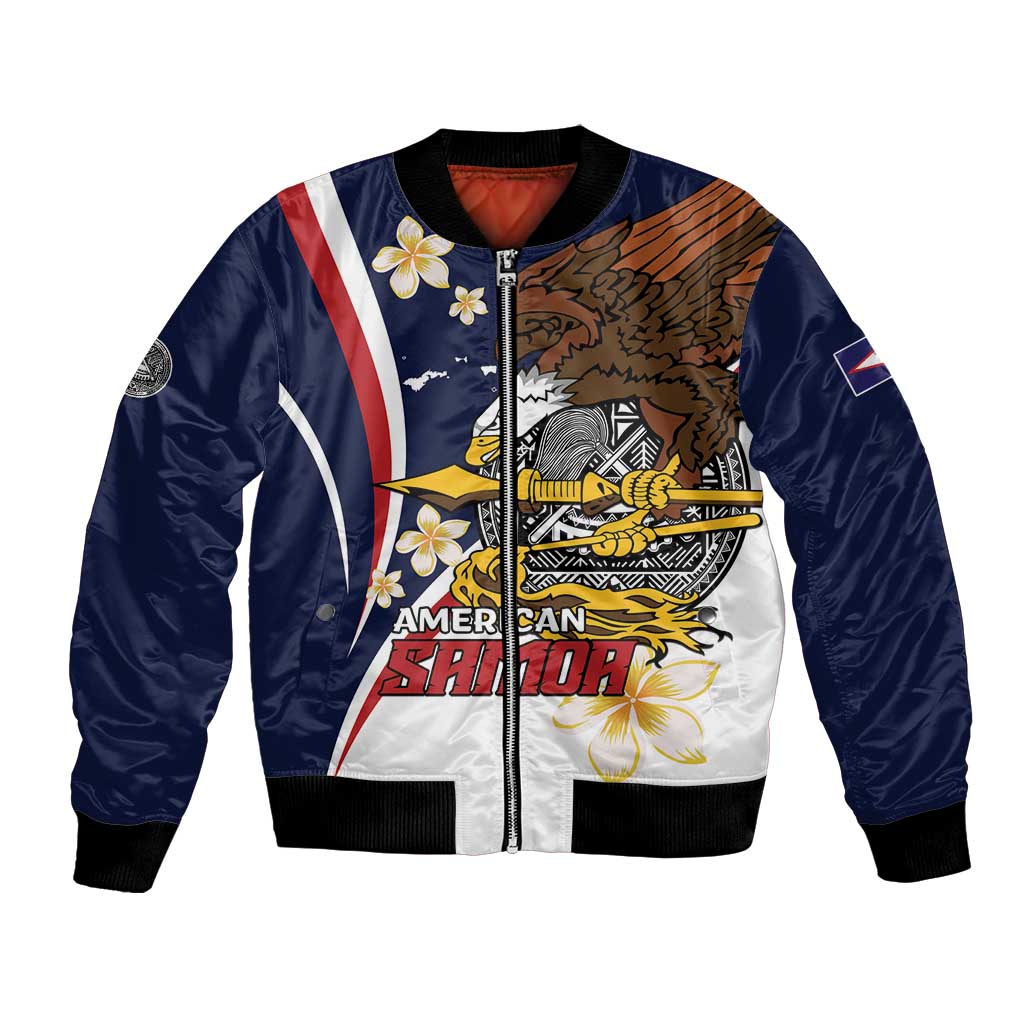 Personalized American Samoa Bomber Jacket Amerika Samoa Bald Eagle