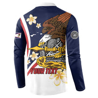 Personalized American Samoa Button Sweatshirt Amerika Samoa Bald Eagle LT01 - Polynesian Pride