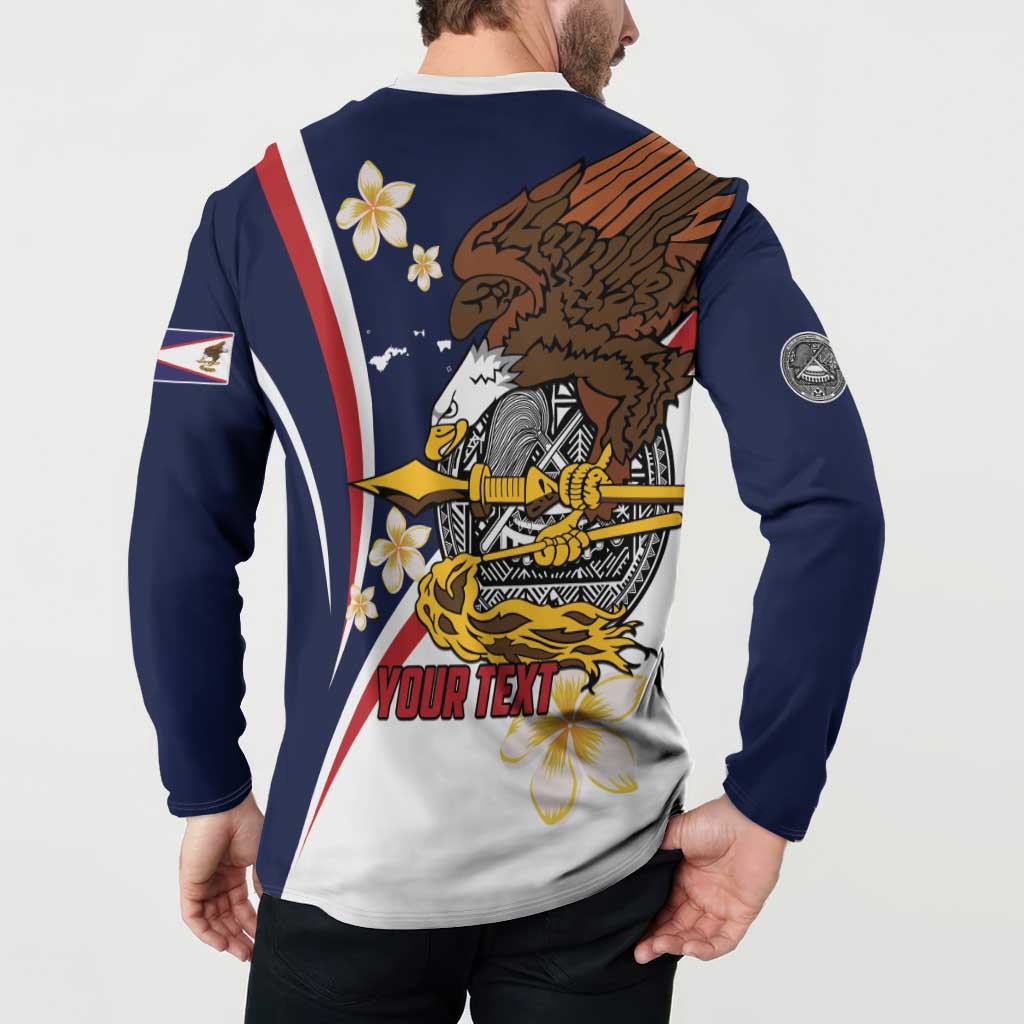 Personalized American Samoa Button Sweatshirt Amerika Samoa Bald Eagle LT01 - Polynesian Pride