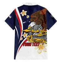 Personalized American Samoa Family Matching Off Shoulder Short Dress and Hawaiian Shirt Amerika Samoa Bald Eagle