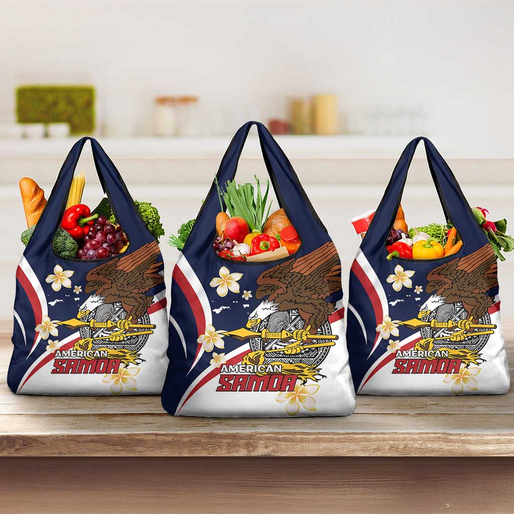 Personalized American Samoa Grocery Bag Amerika Samoa Bald Eagle