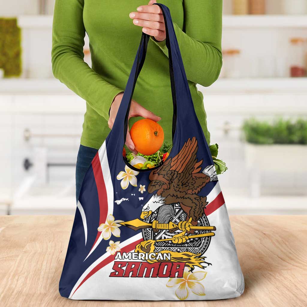 Personalized American Samoa Grocery Bag Amerika Samoa Bald Eagle