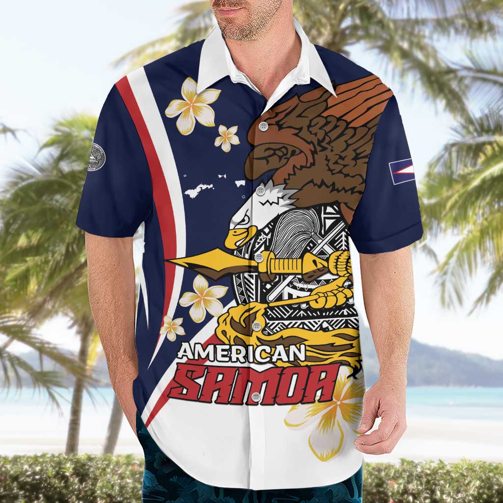 Personalized American Samoa Hawaiian Shirt Amerika Samoa Bald Eagle