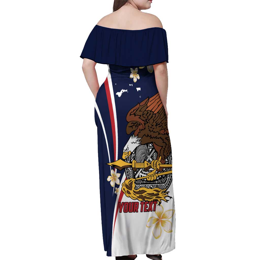 Personalized American Samoa Off Shoulder Maxi Dress Amerika Samoa Bald Eagle