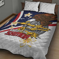 Personalized American Samoa Quilt Bed Set Amerika Samoa Bald Eagle