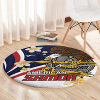Personalized American Samoa Round Carpet Amerika Samoa Bald Eagle