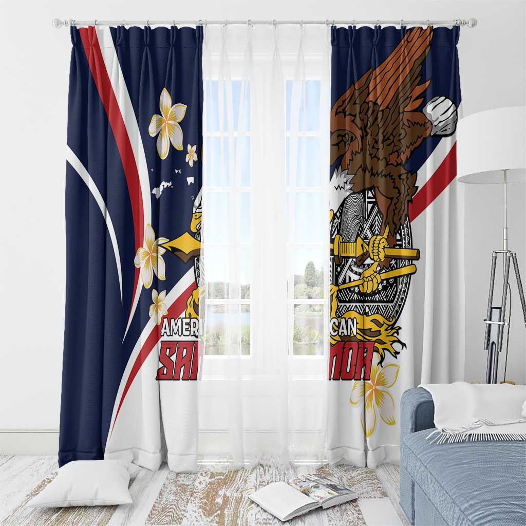 Personalized American Samoa Window Curtain Amerika Samoa Bald Eagle
