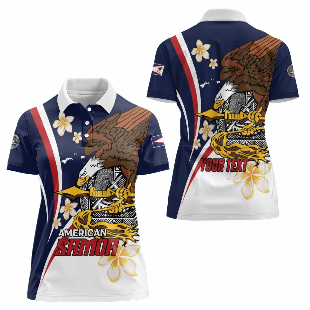 Personalized American Samoa Women Polo Shirt Amerika Samoa Bald Eagle