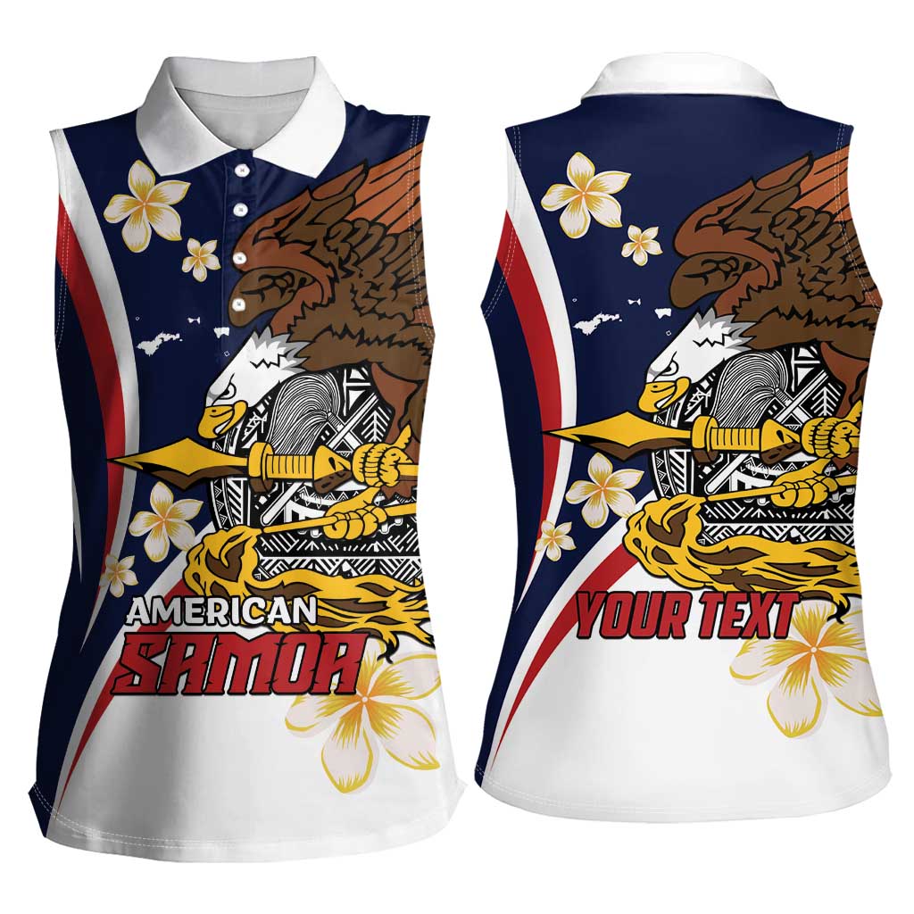 Personalized American Samoa Women Sleeveless Polo Shirt Amerika Samoa Bald Eagle LT01 - Polynesian Pride