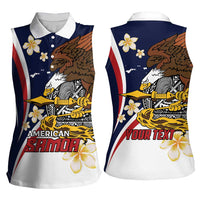 Personalized American Samoa Women Sleeveless Polo Shirt Amerika Samoa Bald Eagle LT01 - Polynesian Pride
