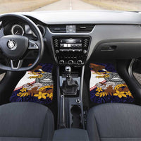 American Samoa Eagle Kava Bowl Car Mats Plumeria Polynesian Pattern