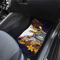American Samoa Eagle Kava Bowl Car Mats Plumeria Polynesian Pattern