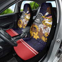 American Samoa Eagle Kava Bowl Car Seat Cover Plumeria Polynesian Pattern