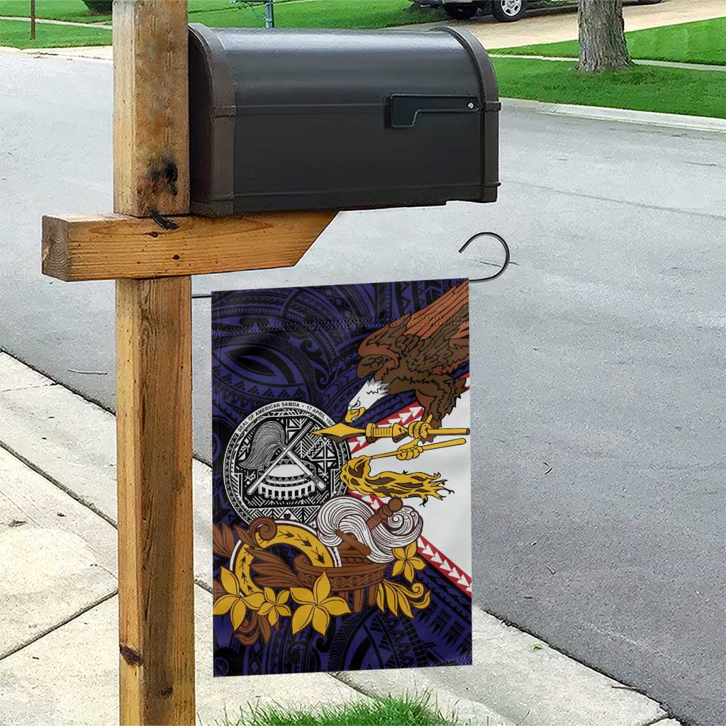 American Samoa Eagle Kava Bowl Garden Flag Plumeria Polynesian Pattern