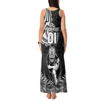 Custom New Zealand Silver Fern Rugby Tank Maxi Dress Maori Tiki Player With Ta Moko Tribal LT01 - Polynesian Pride