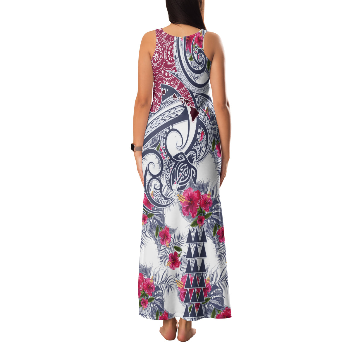 Hawaii Kakau Mix Paisley Pattern Family Matching Tank Maxi Dress and Hawaiian Shirt Polynesian Tropical Unique Style LT01 - Polynesian Pride