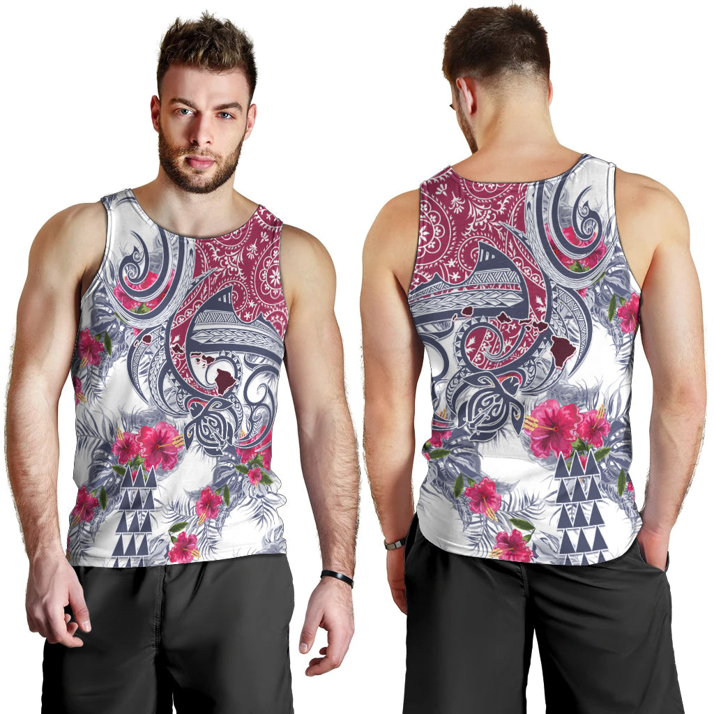 Hawaii Kakau Mix Paisley Pattern Men Tank Top Polynesian Tropical Unique Style LT01 - Polynesian Pride