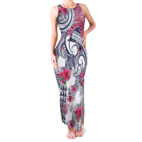Hawaii Kakau Mix Paisley Pattern Tank Maxi Dress Polynesian Tropical Unique Style LT01 Women White - Polynesian Pride