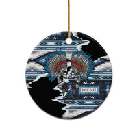 Native American Chief Skull With Axe Ceramic Ornament - Polynesian Pride