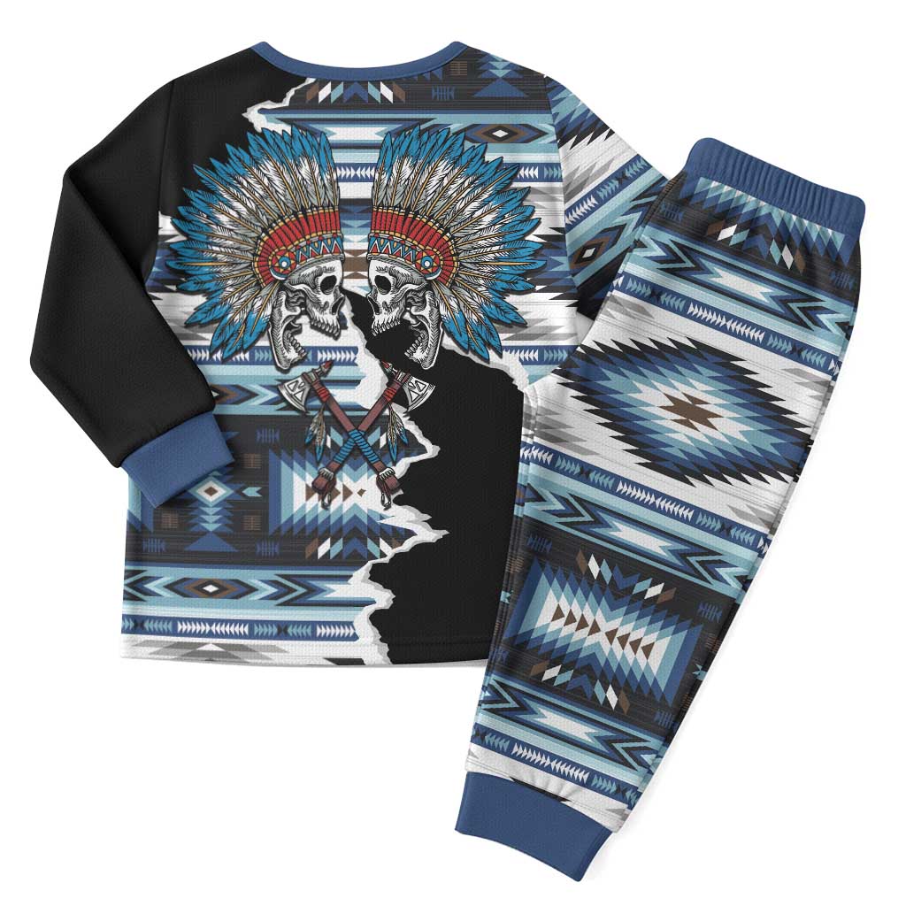 Native American Chief Skull With Axe Christmas Pajama Set - Polynesian Pride