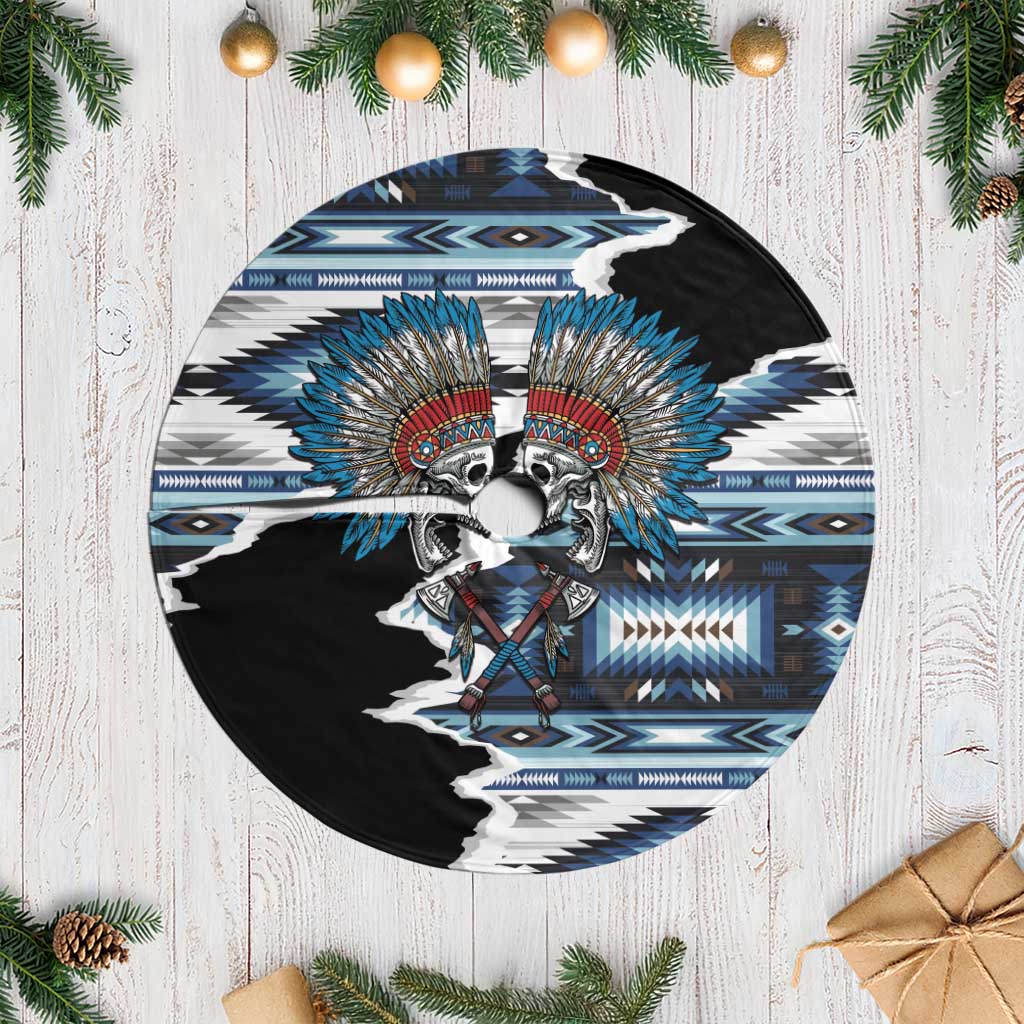 Native American Chief Skull With Axe Tree Skirt - Polynesian Pride