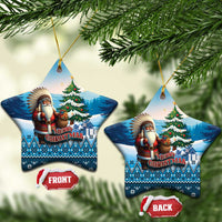 Native American Santa Claus Ceramic Ornament Merry Christmas 2025 - Polynesian Pride