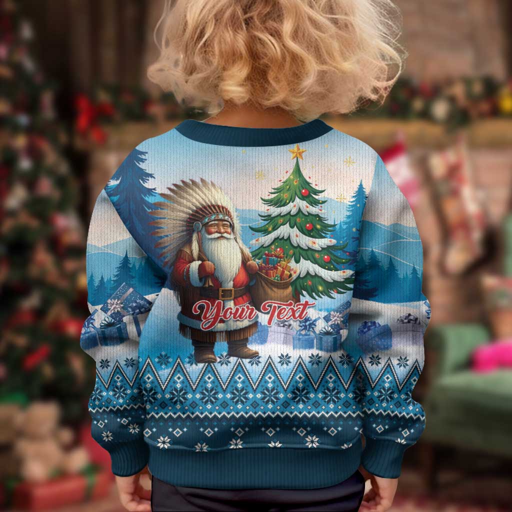 Personalized Native American Santa Claus Kid Ugly Christmas Sweater Merry Christmas 2025 - Polynesian Pride