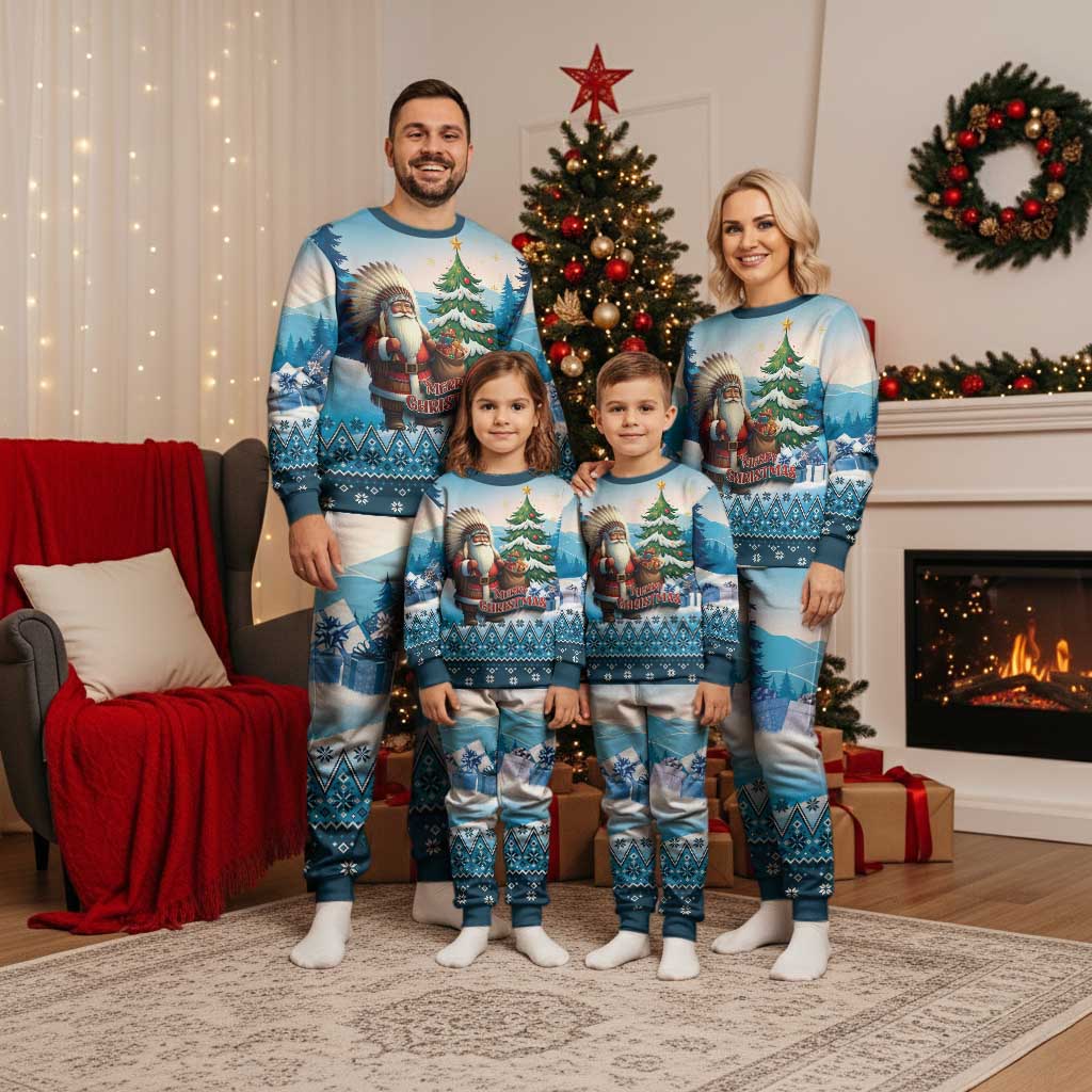Personalized Native American Santa Claus Christmas Pajama Set Merry Christmas 2025 - Polynesian Pride