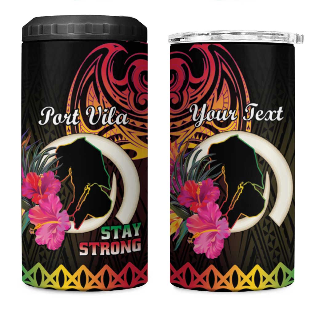 Personalised Vanuatu Port Vila Stay Strong 4 in 1 Can Cooler Tumbler Long God Yumi Stanap