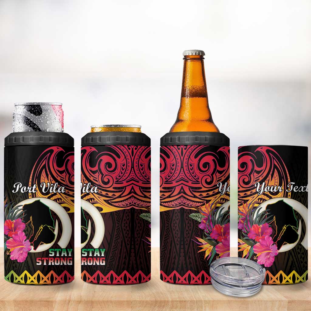 Personalised Vanuatu Port Vila Stay Strong 4 in 1 Can Cooler Tumbler Long God Yumi Stanap
