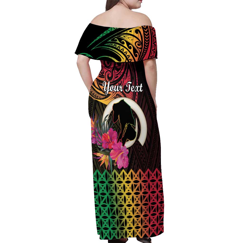 Personalised Vanuatu Port Vila Stay Strong Off Shoulder Maxi Dress Long God Yumi Stanap