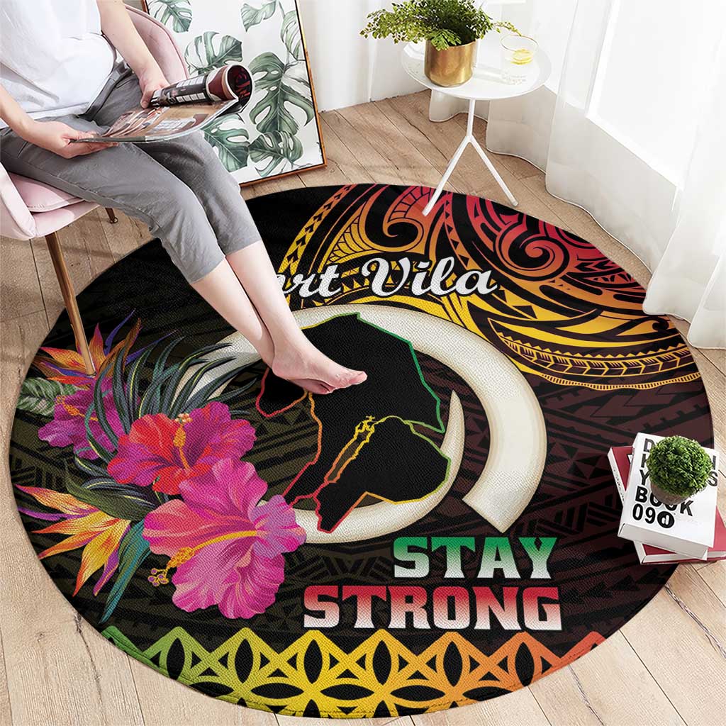 Vanuatu Port Vila Stay Strong Round Carpet Long God Yumi Stanap