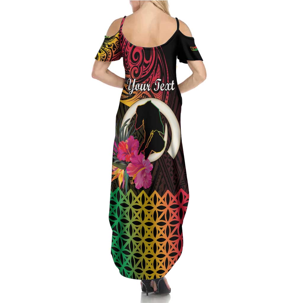 Personalised Vanuatu Port Vila Stay Strong Summer Maxi Dress Long God Yumi Stanap