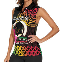 Personalised Vanuatu Port Vila Stay Strong Women Sleeveless Polo Shirt Long God Yumi Stanap