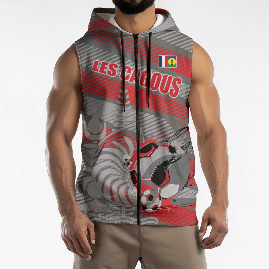 Custom Football 2026 New Caledonia Sleeveless Zip Hoodie Kagus Come On LT01 - Polynesian Pride