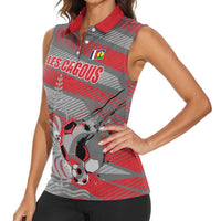 Custom Football 2026 New Caledonia Women Sleeveless Polo Shirt Kagus Come On LT01 - Polynesian Pride