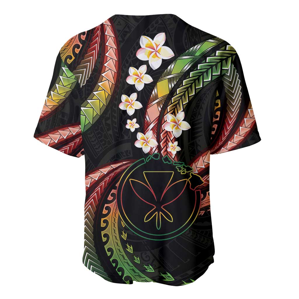 Hawaii Map Kanaka Maoli Baseball Jersey Fantastic Frangipani Reggae