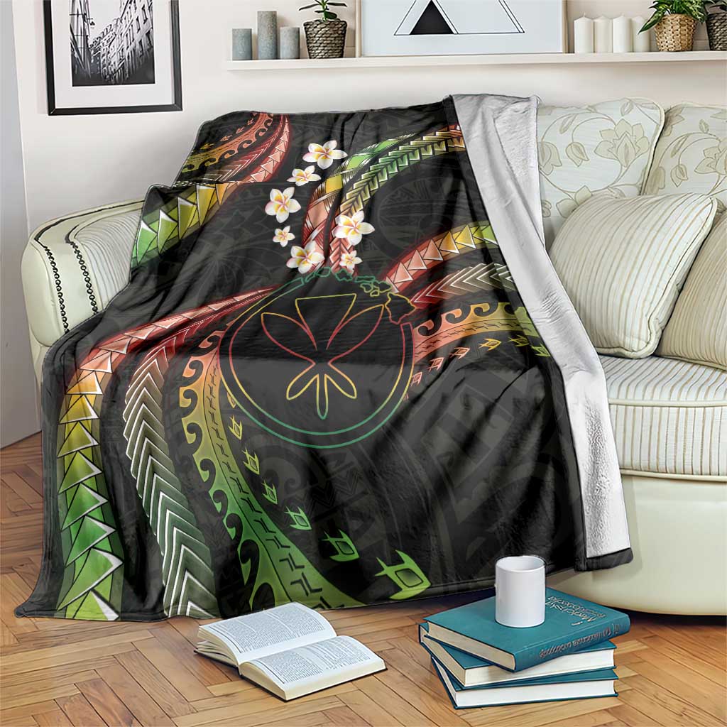 Hawaii Map Kanaka Maoli Blanket Fantastic Frangipani Reggae