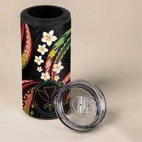 Hawaii Map Kanaka Maoli 4 in 1 Can Cooler Tumbler Fantastic Frangipani Reggae