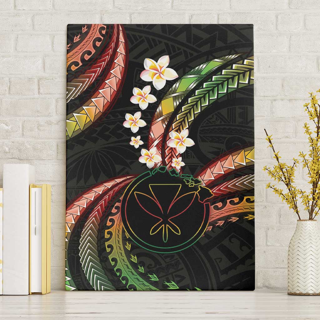 Hawaii Map Kanaka Maoli Canvas Wall Art Fantastic Frangipani Reggae