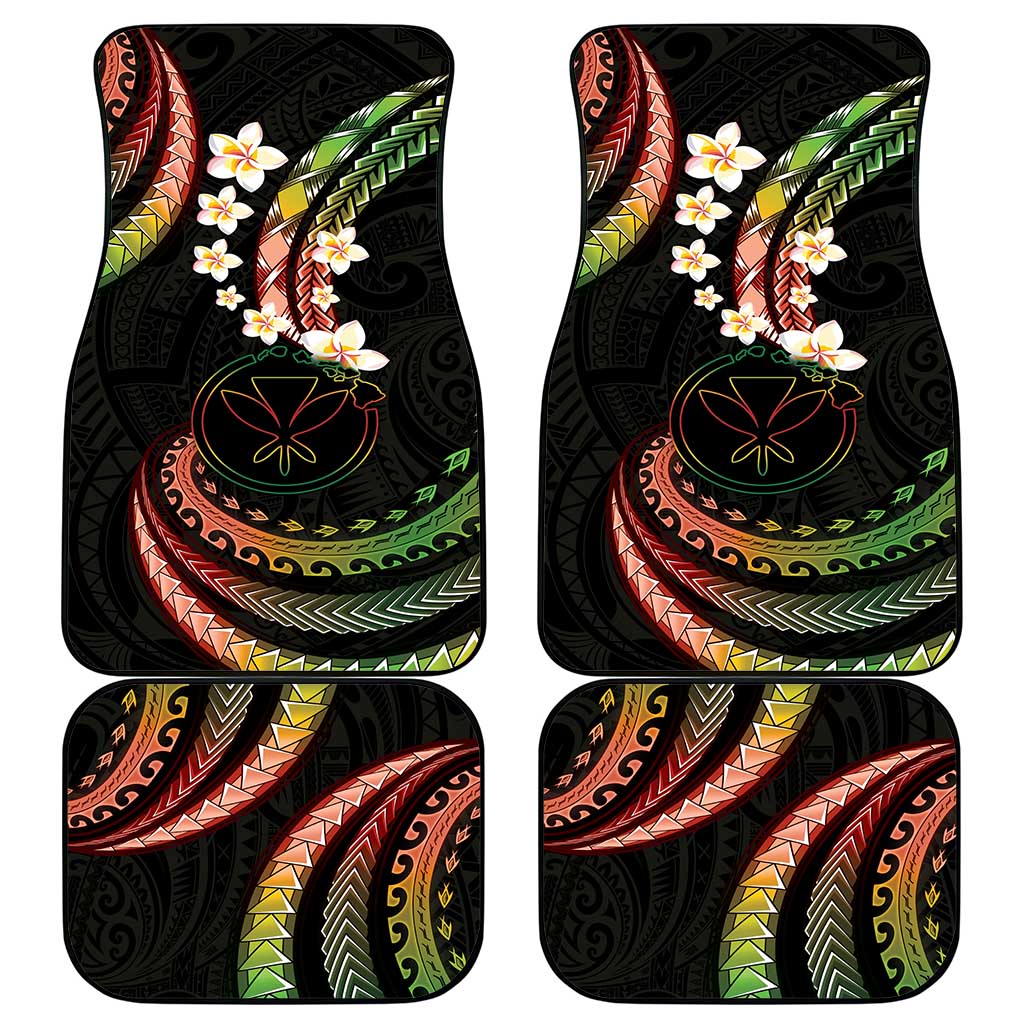 Hawaii Map Kanaka Maoli Car Mats Fantastic Frangipani Reggae