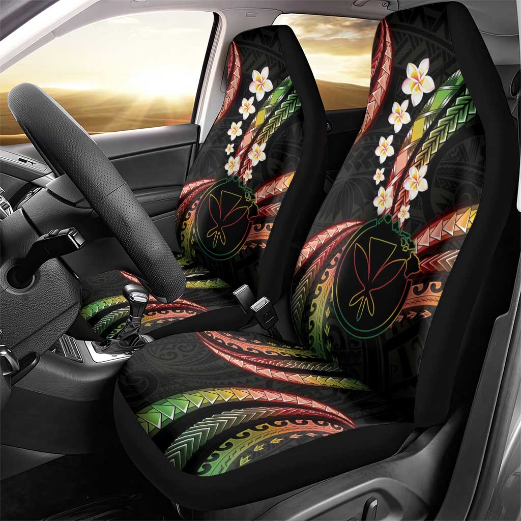 Hawaii Map Kanaka Maoli Car Seat Cover Fantastic Frangipani Reggae