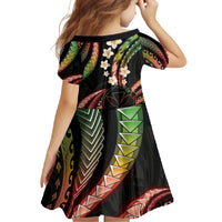 Hawaii Map Kanaka Maoli Family Matching Long Sleeve Bodycon Dress and Hawaiian Shirt Fantastic Frangipani Reggae