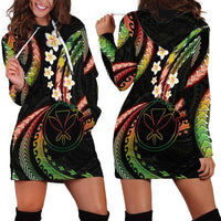 Hawaii Map Kanaka Maoli Hoodie Dress Fantastic Frangipani Reggae