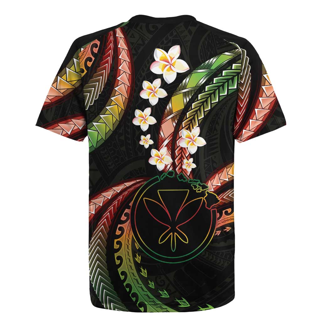 Hawaii Map Kanaka Maoli Rugby Jersey Fantastic Frangipani Reggae