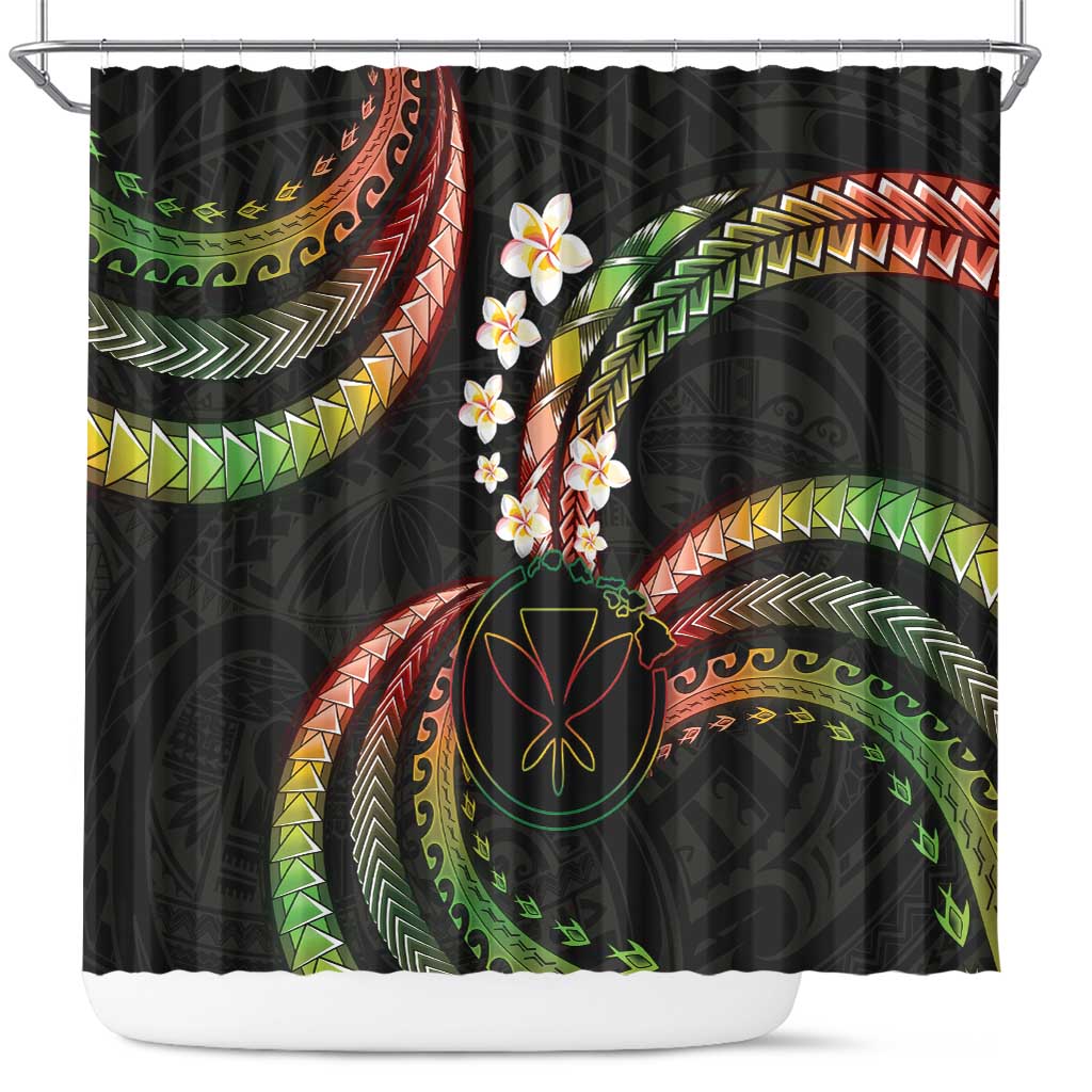 Hawaii Map Kanaka Maoli Shower Curtain Fantastic Frangipani Reggae