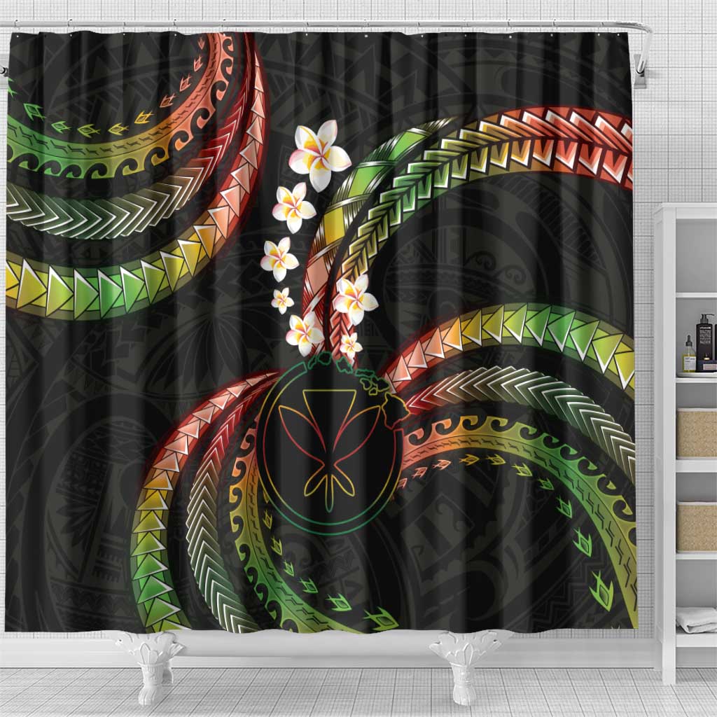 Hawaii Map Kanaka Maoli Shower Curtain Fantastic Frangipani Reggae