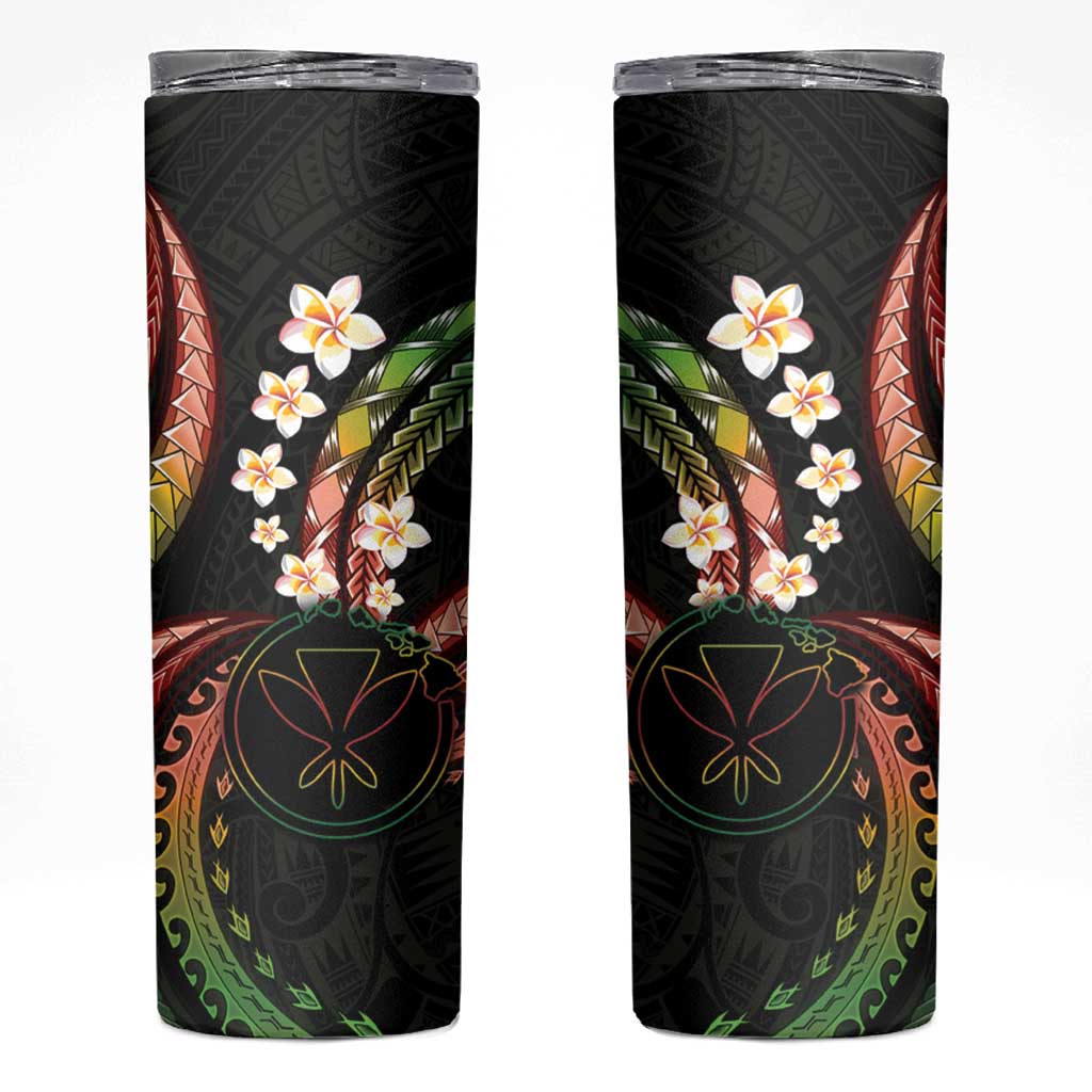 Hawaii Map Kanaka Maoli Skinny Tumbler Fantastic Frangipani Reggae