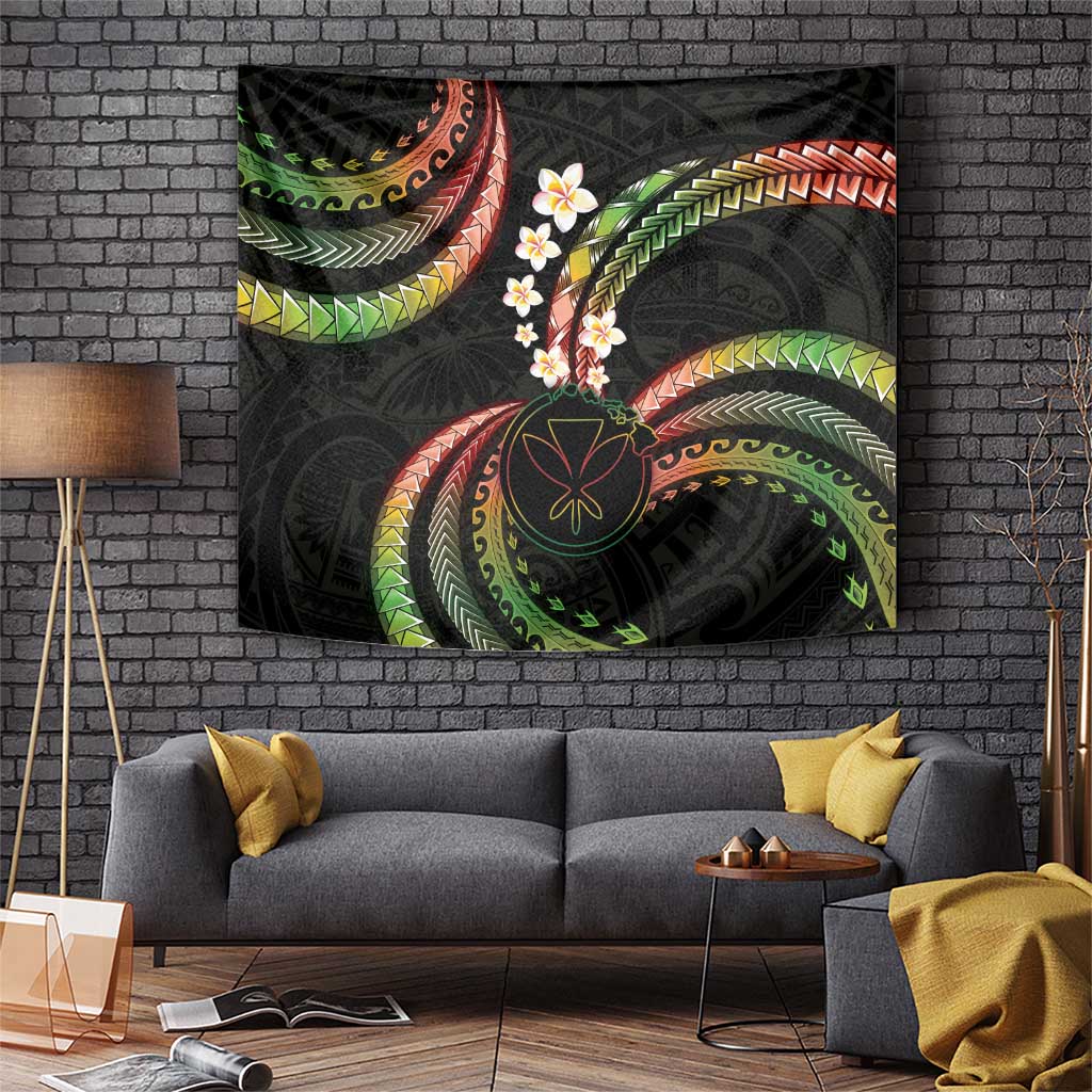 Hawaii Map Kanaka Maoli Tapestry Fantastic Frangipani Reggae